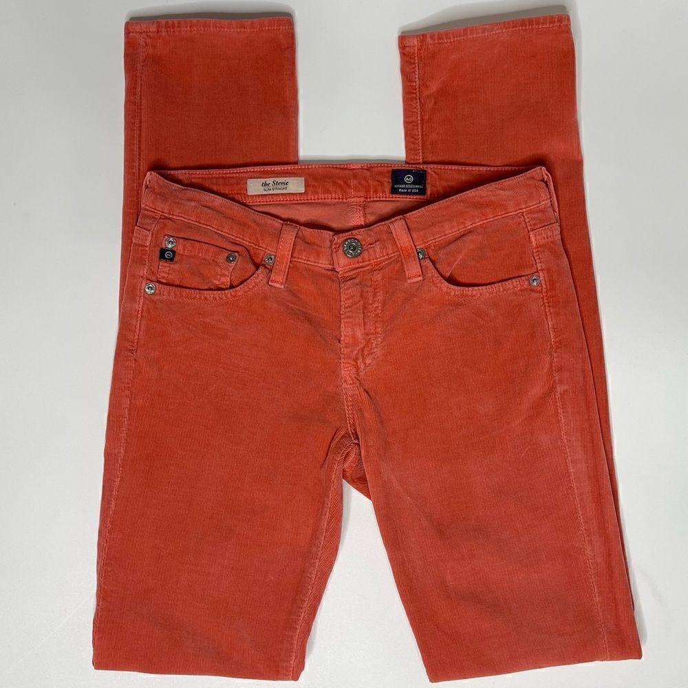 AG Adriano Goldschmied Corduroy Stevie Slim Straight Jeans  (Coral) - 26 - Picture 14 of 14